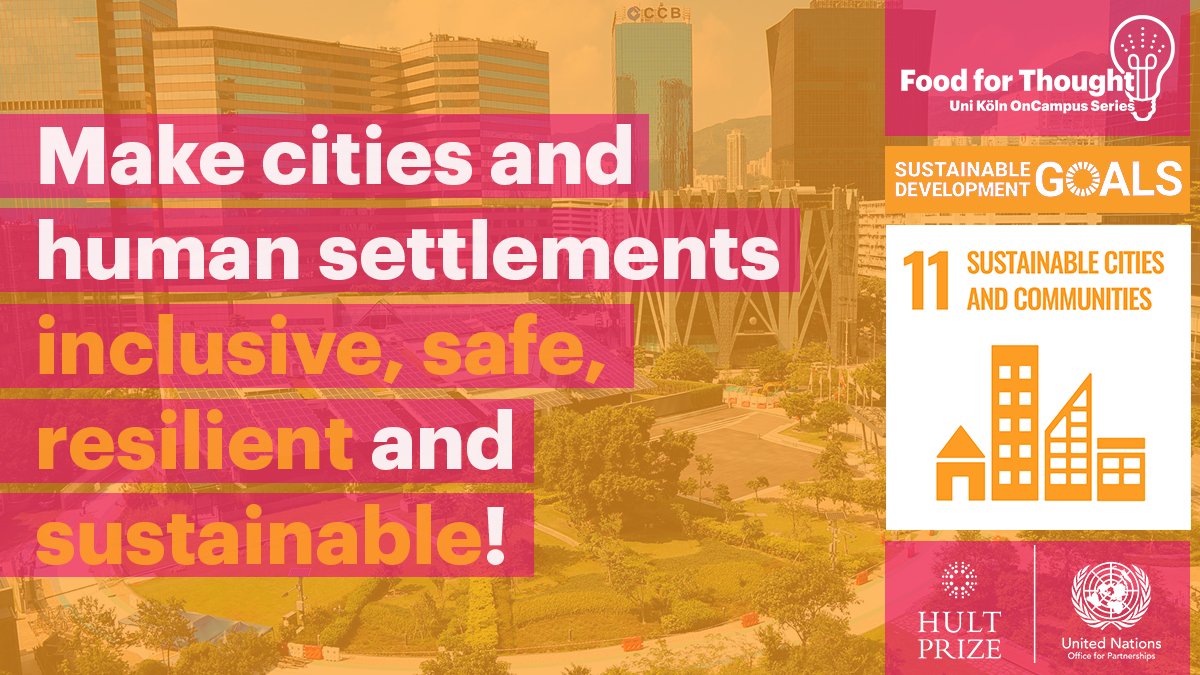 We are starting with a #FoodForThought series about some  #SDGs of the #UnitedNations . The first one is about #Sustainable Cities &amp; Communities: The overall goal is to make cities and human settlements #inclusive, #safe, #resilient &amp; sustainable. For details go to our Instagram!