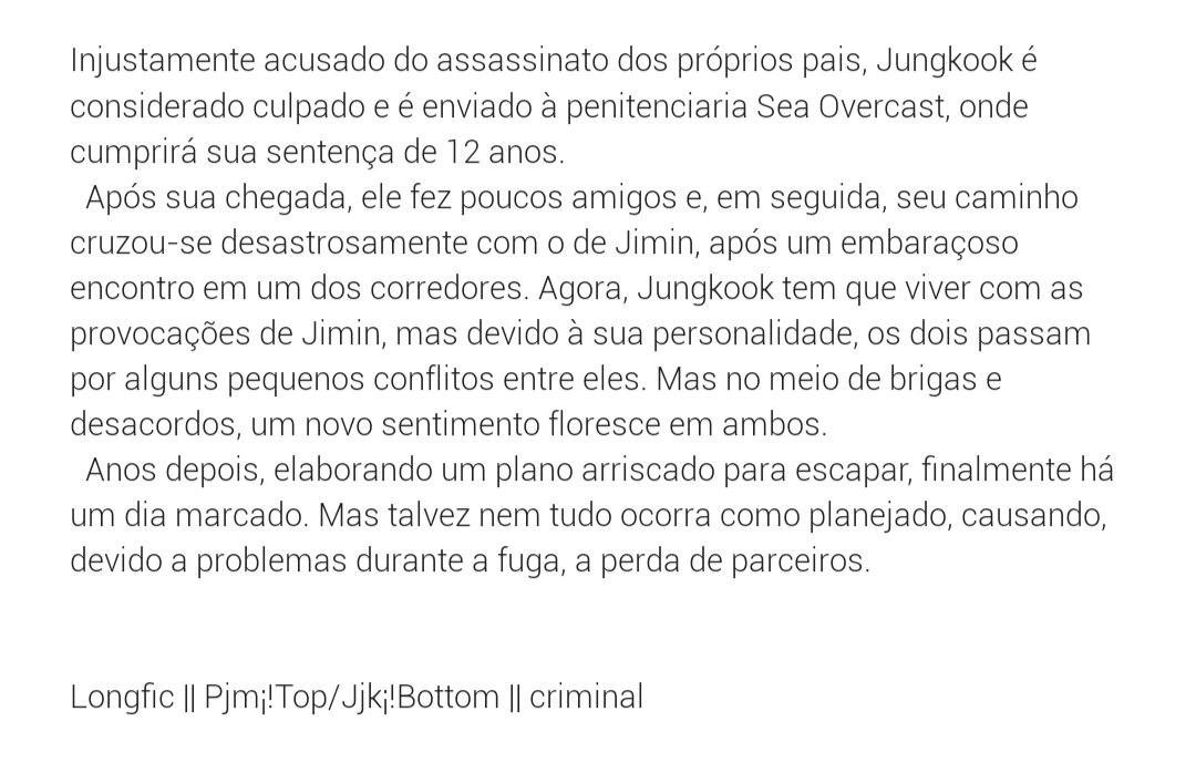 evanescsent's tweet photo. ✘ Fanfic Jikook ✘
→ Título: Eu Sou Inocente
→ Escrita por: Sun_kth (wattpad)
→ Link: https://t.co/E4o7mA8K7J
#bts #jikook #kookmin #criminal #jkbottom #jmtop #longfic https://t.co/S7SmmERAue
