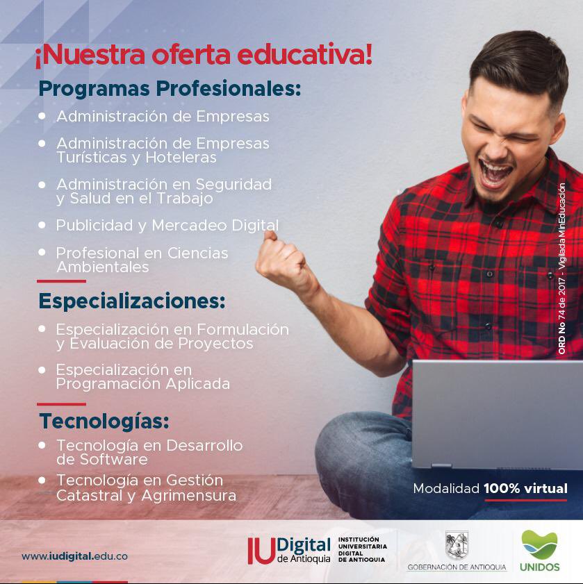 ‼️𝐀𝐓𝐄𝐍𝐂𝐈Ó𝐍‼️

Hasta el 5 de febrero se realizará el proceso de matrículas en la <a href="/IUDIGITAL/">IUDigitalDeAntioquia</a> 👩🏻‍💻🧑🏻‍💻

Invitamos a los estudiantes a aprovechar esta oportunidad y a construir un mejor futuro. 📚

Puedes ampliar esta información en⤵️

antioquia.gov.co/component/k2/1…