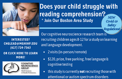 MASpecialNeeds's tweet photo. Reading Study with Mass Gen Hospital in Charlestown
https://t.co/KRUwBd446N https://t.co/sqguyl07uo