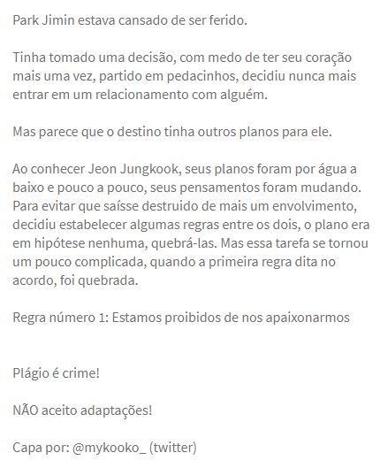 evanescsent's tweet photo. ✘ Fanfic Jikook ✘

→ Título: Regra Número 1
→ Escrita por: @whyjiminshy
→ Link: https://t.co/8v6SRWWSbC

#bts #jikook #kookmin #romance #tatuagem https://t.co/pXteip0mif