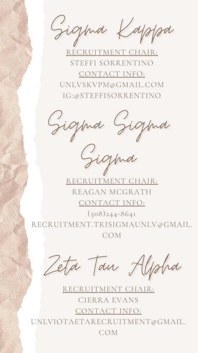 Are you interested in joining a sorority?? Here’s the contact info for the PHC sororities participating in spring recruitment!! 🤍