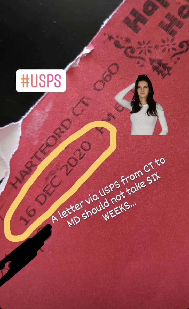 .<a href="/USPS/">U.S. Postal Service</a> help me understand how a letter from CT to MD takes 6 wks to deliver?
#USPSusedtobegood #constitutionalrights