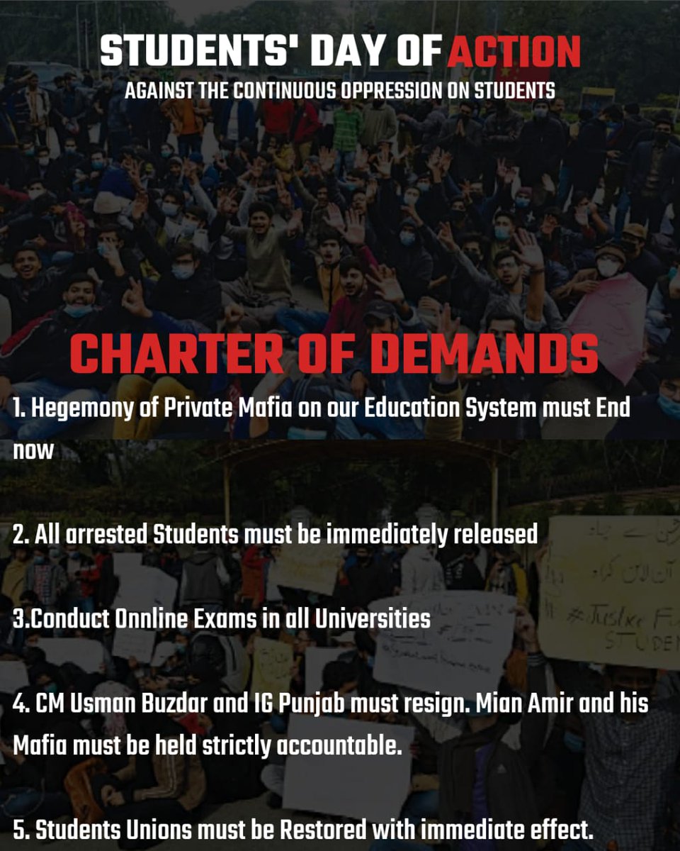 ammaralijan's tweet photo. Enough is enough. Tomorrow we are staging sit-in against arrests &amp; abduction of students.

Sit-in will begin at 2 pm at Charing Cross Lahore. We invite students and people from all walks of life to attend the event. Together we will defeat this fascism.

#ReleaseAllStudents https://t.co/9ZLLYe5VrI