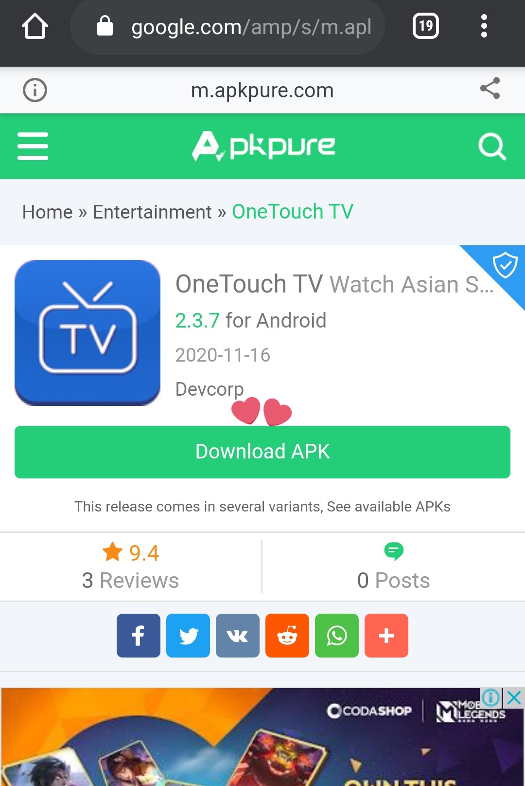 One touch tv apk