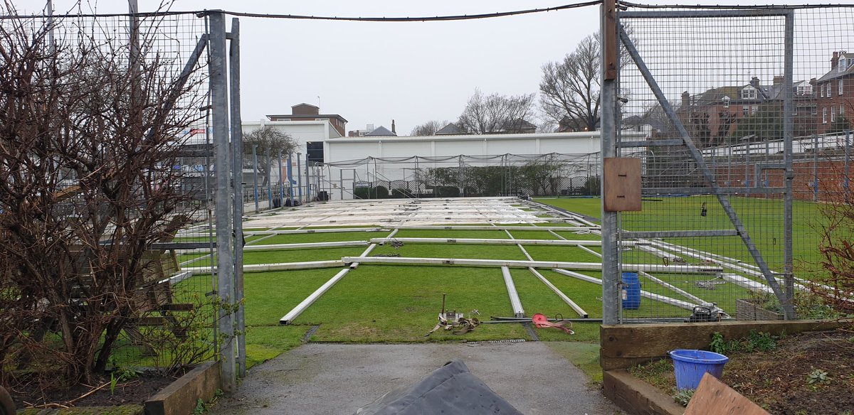 ChrisGeere1's tweet photo. Marquee is up and ready to start preparing it for use in 4 weeks or so @SussexCCC https://t.co/dL88AgqWCO