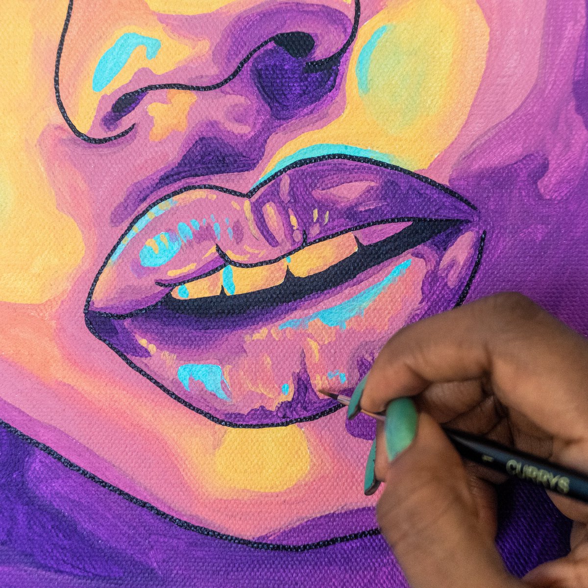 Lips. My favourite thing to paint. #workinprogress