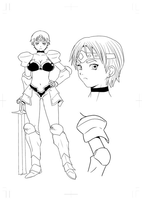 女騎士ってまともに描いた事なかったけどこんな感じでいいのかな? 