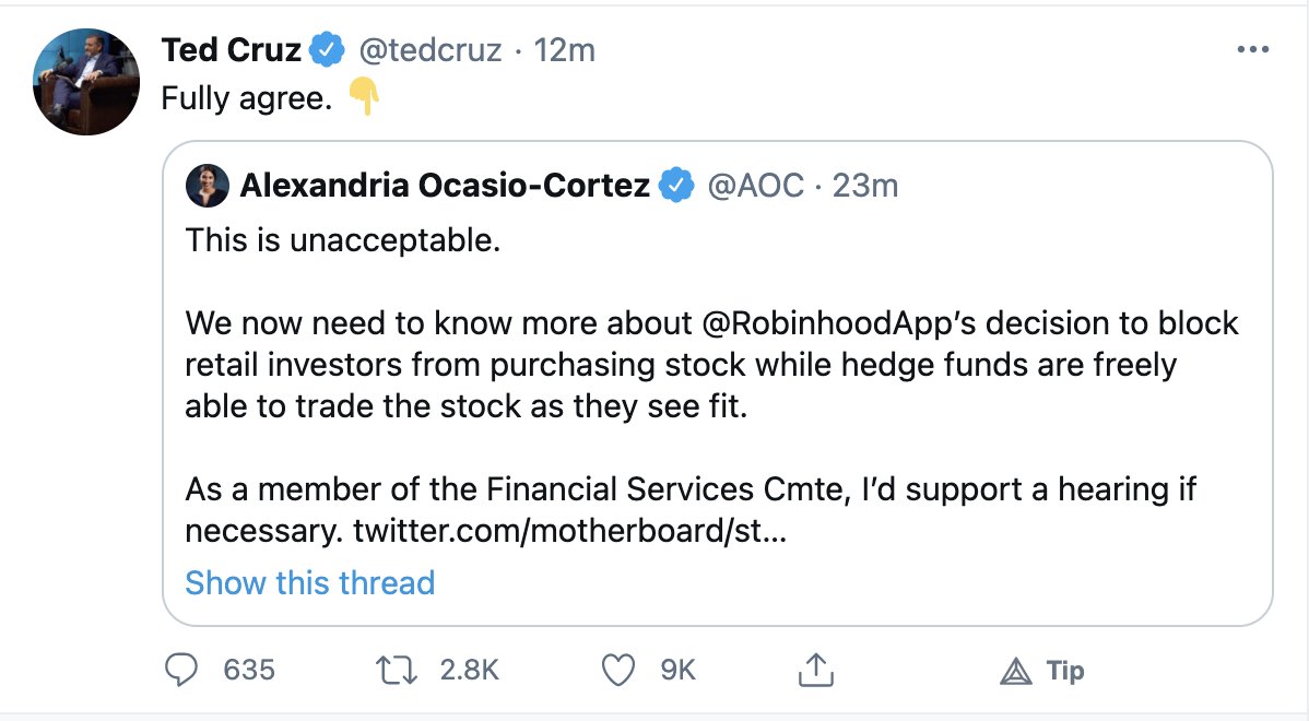 Ted Cruz now agreeing with AOC