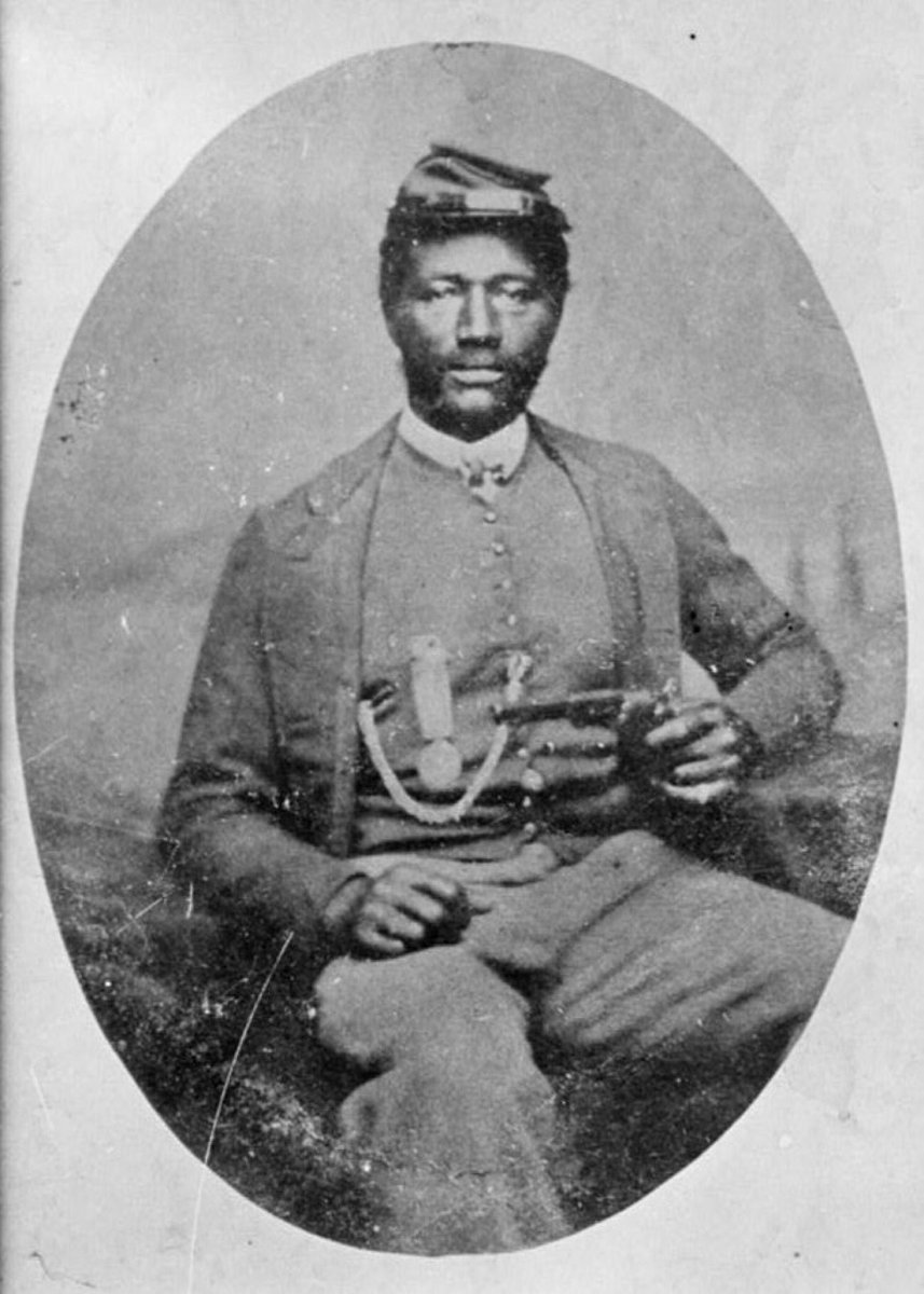 Sergeant James H. Harris died  #OTD in 1898. Born in St. Mary’s County, Maryland around 1828, Harris was a farmer until the  #CivilWar began. Once African-Americans were allowed to serve, he enlisted in the  @USArmy in 1864.