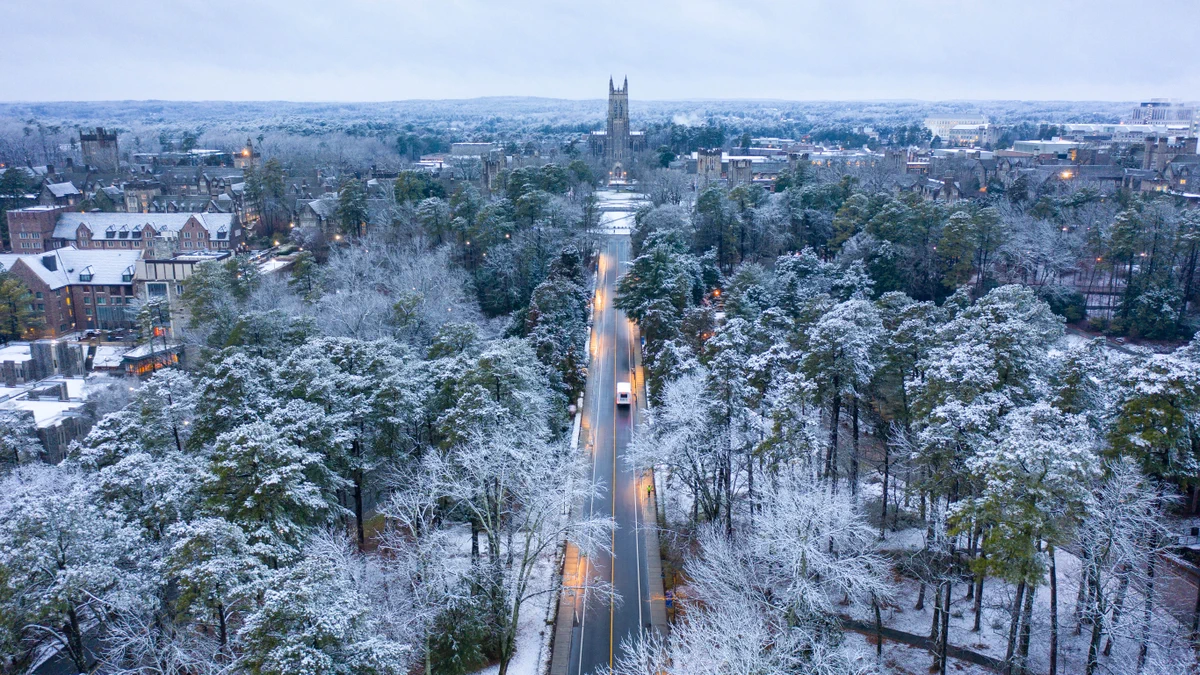 Snow on Chapel Drive, January 28th, 2021.