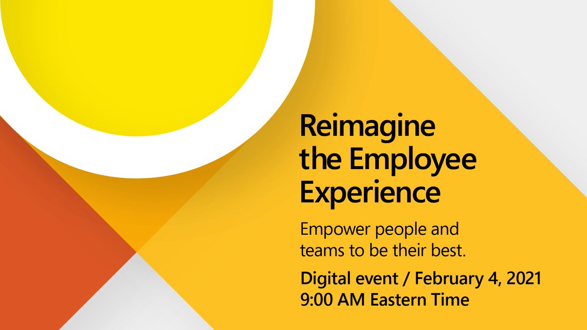 Watch @SatyaNadella and @Jared_Spataro discuss ways to transform the employee experience. Save the date for our digital event. #EmployeeExperience msft.it/6019pQiCH