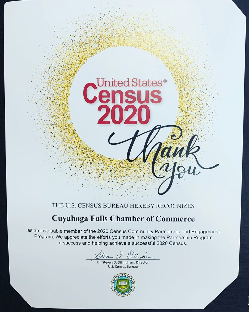 The Cuyahoga Falls Chamber of Commerce was honored and excited to participate with the 2020 Census Community Partnership and Engagement Program. ￼

#CuyahogaFalls￼