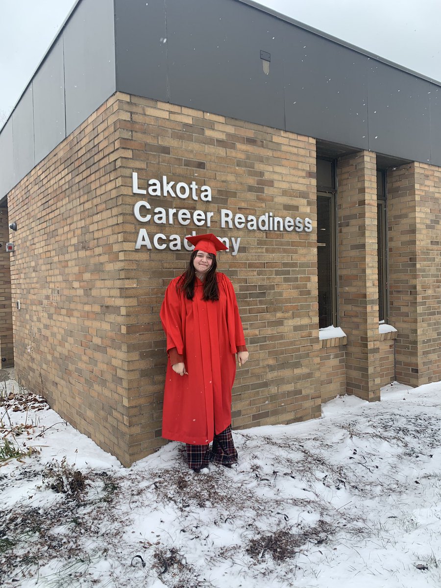 LakotaAcademy's tweet photo. Nothing warms a cold snowy day like another graduate! Great job, Jenna. WE are proud of you! #WEareFamily #WEareLakota https://t.co/Kh5ThKMkVB