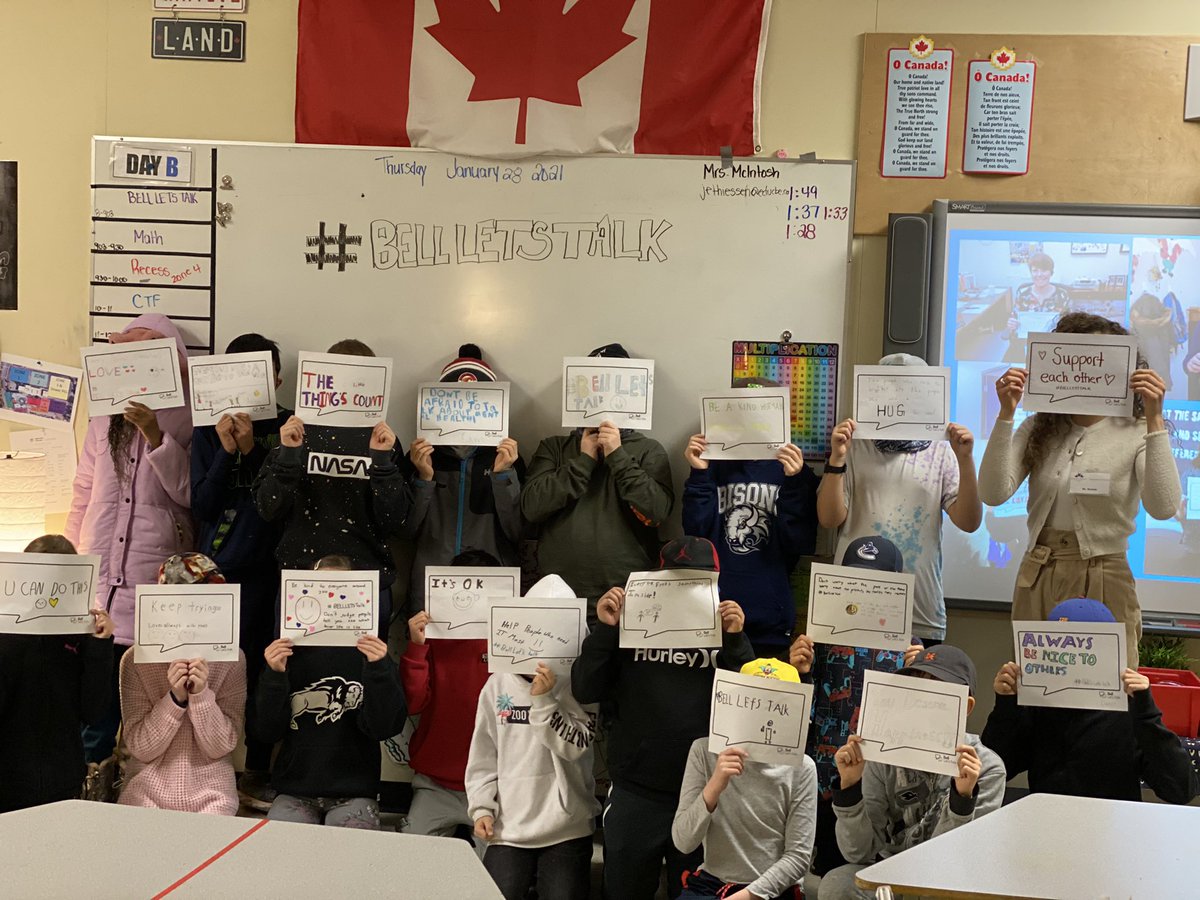 Teach_McIntosh's tweet photo. It’s okay to not be okay... recognizing #BellLetsTalk  at @WeAreLouisCBE  💙 https://t.co/dl19mm6NW2