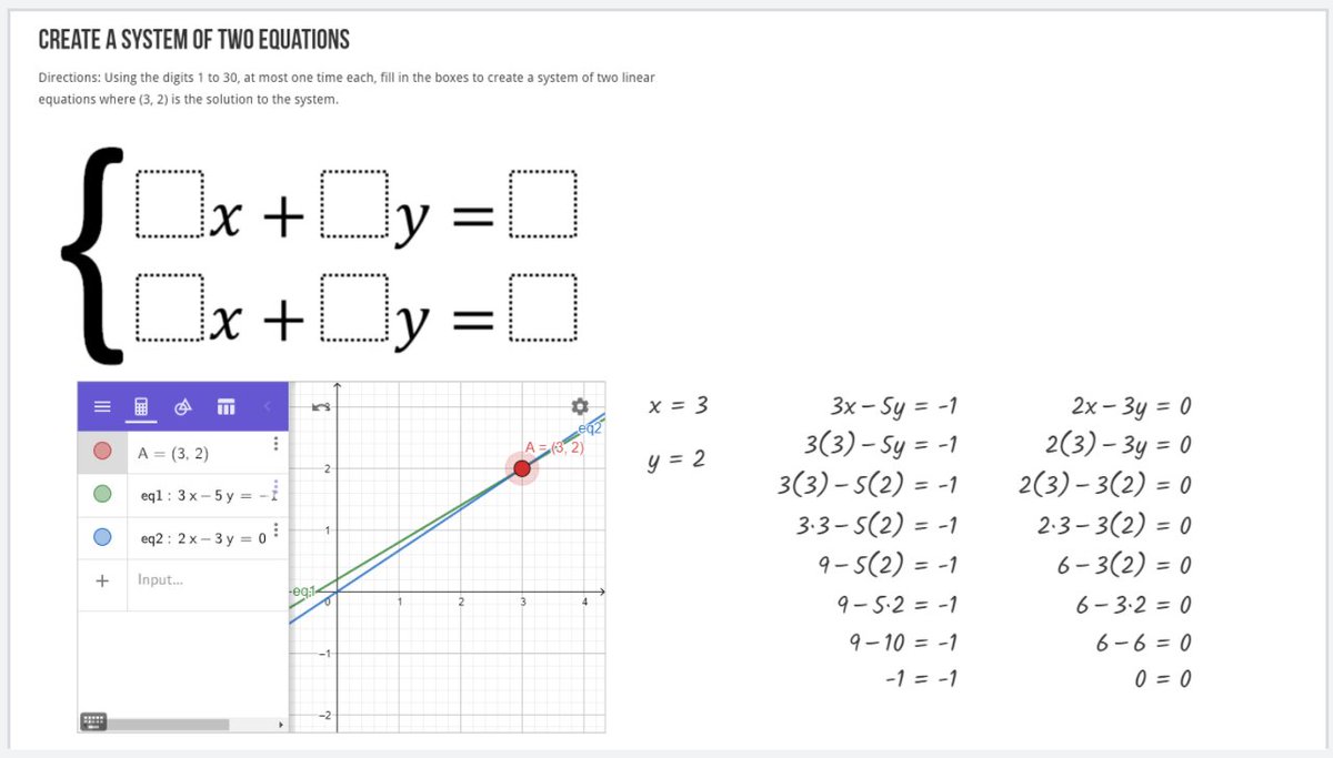 shskaercher's tweet image. Ss used @GraspableMath to explore this problem from @openmiddle #makemathdigital #playwithmath

openmiddle.com/create-a-syste…