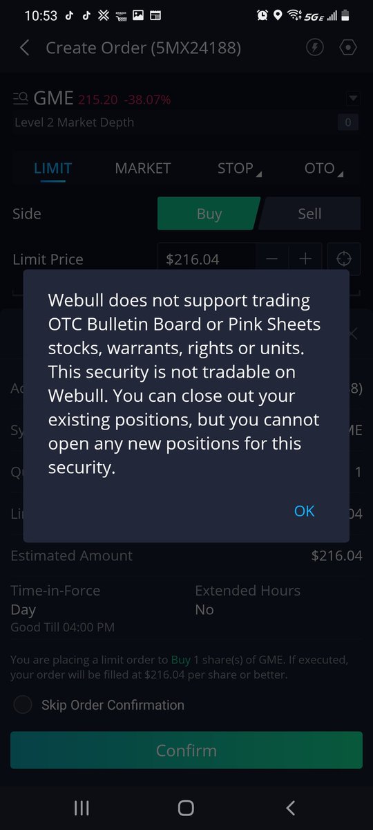BaileyforChange's tweet photo. @SEC_Enforcement I witnessed and was harmed by blatant manipulation today. My brokerage stopped allowing me to buy a stock and would only accept sell orders and the price dropped $200. How shall we proceed? I have documentation of all. https://t.co/riA56cm5qy