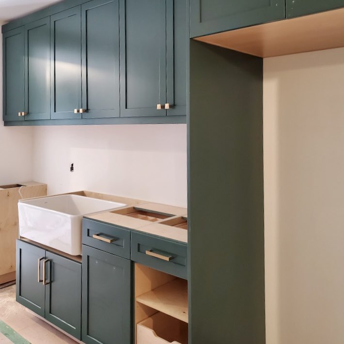 Hello colourful kitchen! The installation of the kitchen is on its way. We can’t wait to share more photos of this fun and vibrant renovation! 
#ygk #interiordesign