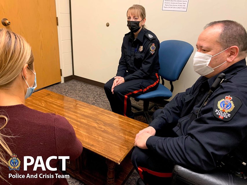 reginapolice's tweet photo. Our Police and Crisis Team (PACT) works daily to help create better outcomes for those experiencing mental health challenges in our community.

Today, on #BellLetsTalk Day, we want to shed light on the impactful work PACT does in our city. Follow along! #YQR #MentalHealth https://t.co/yeltWWoJJd