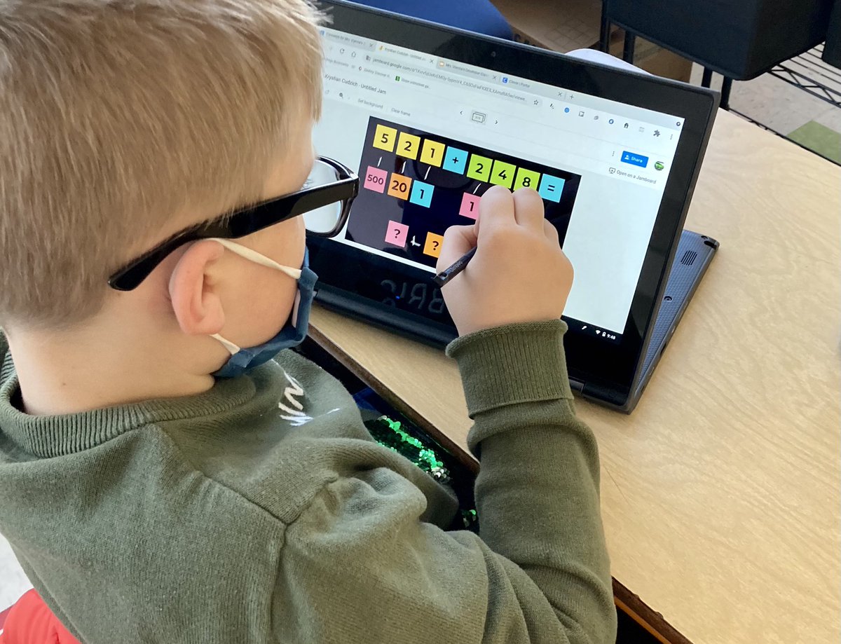 MrsBVienna's tweet photo. We used a @JamboardM on @Google Classroom to practice decomposing in math today ππ». The color coding of the place value spots added a visual support for my students ππ§‘π. #ell #ESL #elmath #ellmath #edutwitter #teachertwitter #EDtwt #mathchat #MathFun https://t.co/F8aJRNmBv3