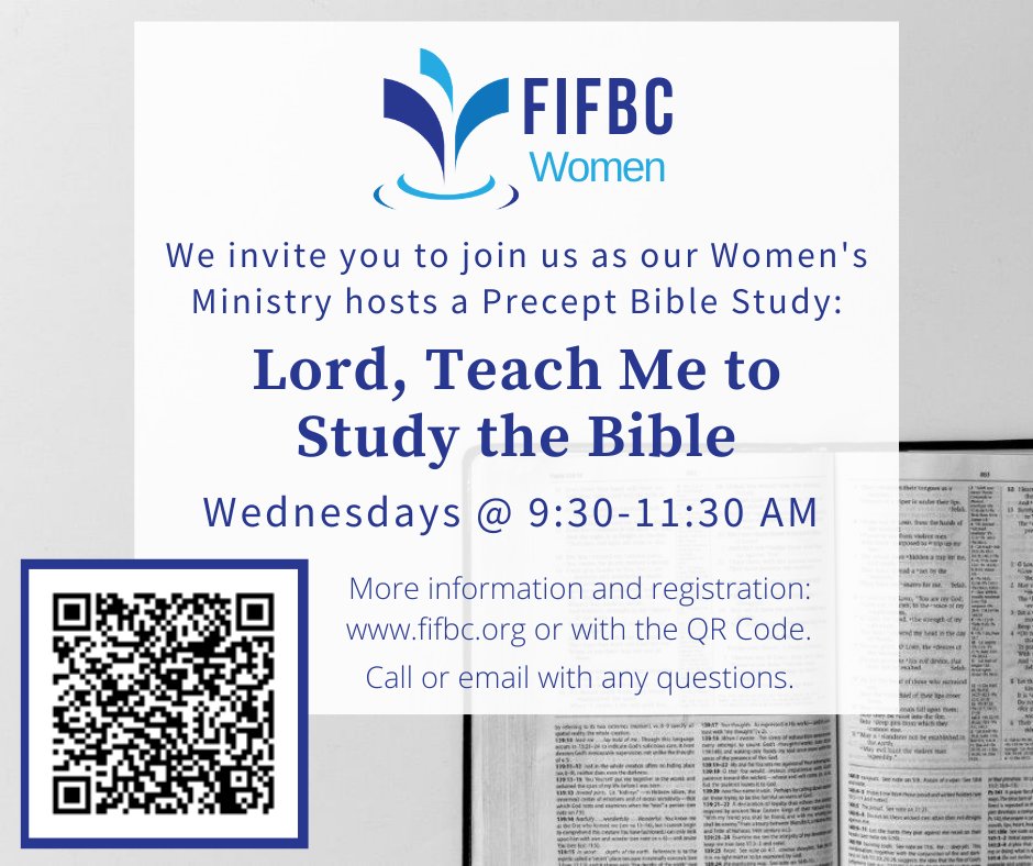 FBCInn's tweet image. We are excited to announce the following upcoming activities:
Women's Precept Study - Feb. 3- Mar 17 | Wed., 9:30-11:30 am
AWANA CLUBS - Feb. 24 -  May 12 | Wed., 6-7:15 PM
Sunday Night Alive - Feb. 21 - Mar. 28 | Sundays, 5-6 PM 
Visit fifbc.org for more details.