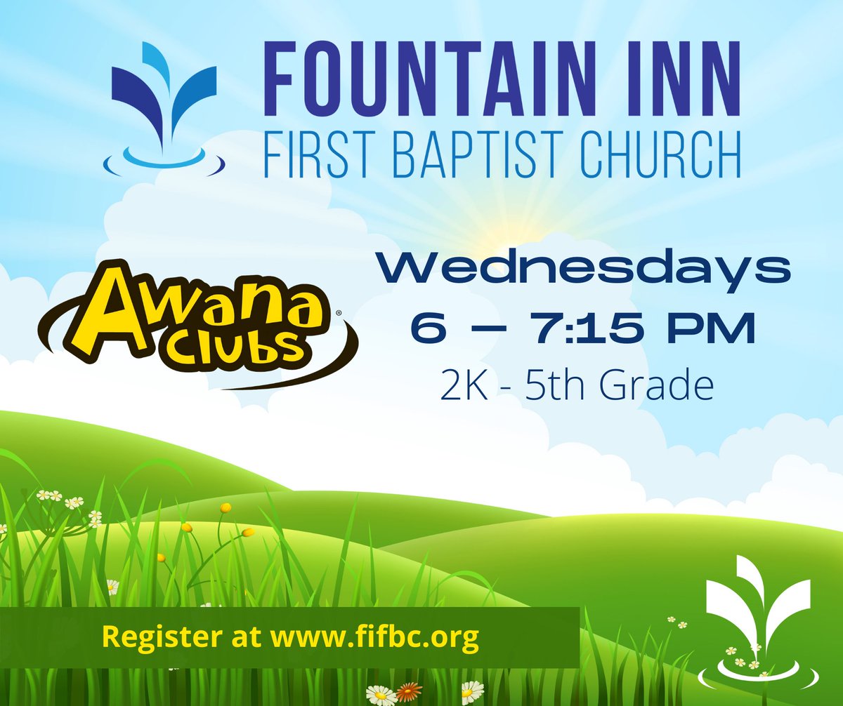 FBCInn's tweet image. We are excited to announce the following upcoming activities:
Women's Precept Study - Feb. 3- Mar 17 | Wed., 9:30-11:30 am
AWANA CLUBS - Feb. 24 -  May 12 | Wed., 6-7:15 PM
Sunday Night Alive - Feb. 21 - Mar. 28 | Sundays, 5-6 PM 
Visit fifbc.org for more details.