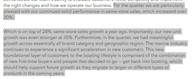  $HZO nice Q1SSS +20%New units SSS +35%Diluted EPS +154%Website and lead traffic up substantially in January