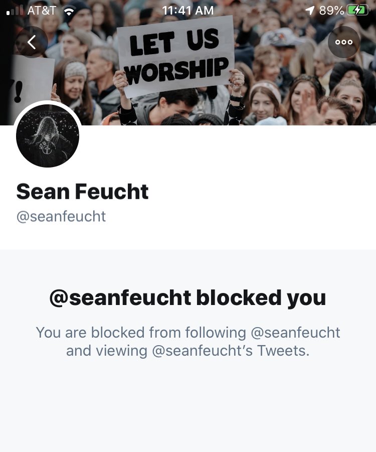 Well, that wasn’t how I wanted this to go... I don’t see it as a badge of honor, or a reason to rejoice. It saddens me. Here’s the backdrop. I reached out to  @seanfeucht a few months ago to talk & pray together. I had really hoped that would happen. Here’s how things went...