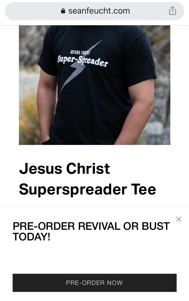 Although Sean still refuses to talk or pray with us, we continue to offer an open hand to him. But we’re asking him to consider the harm he is doing. Even now, his website sells “Jesus Christ Superspreader” t-shirts...making light of over 400,000 coronavirus deaths in the US.