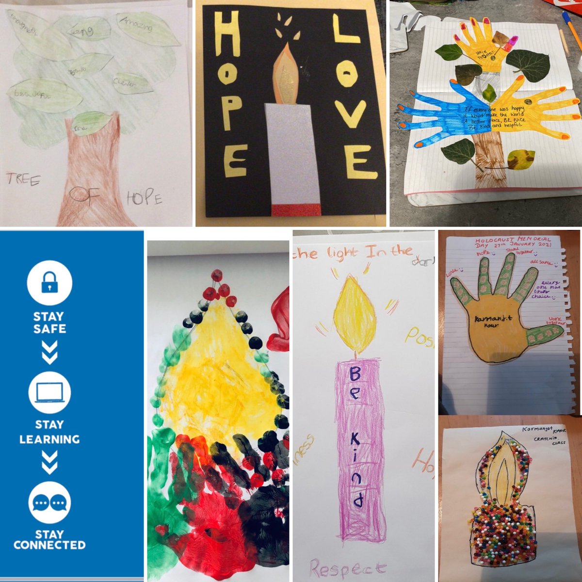 GordonCA_TSAT's tweet photo. Although #HolocaustMemorialDay was yesterday, we still received lots of excellent, creative work from our children at home today! It’s fantastic to see how the children reflect and show hope! #BetheLightintheDarkness #HMD21 @tsa_trust #ThinkingInclusively #hope #GordonGreat https://t.co/XBCJOhzUMw
