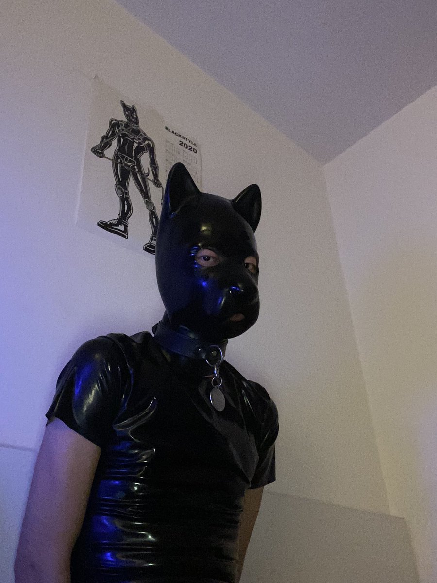 RubberSubCane09's tweet image. I’m soooooo happy that I got new puppy mask.And now pup is waiting for Sir🐕