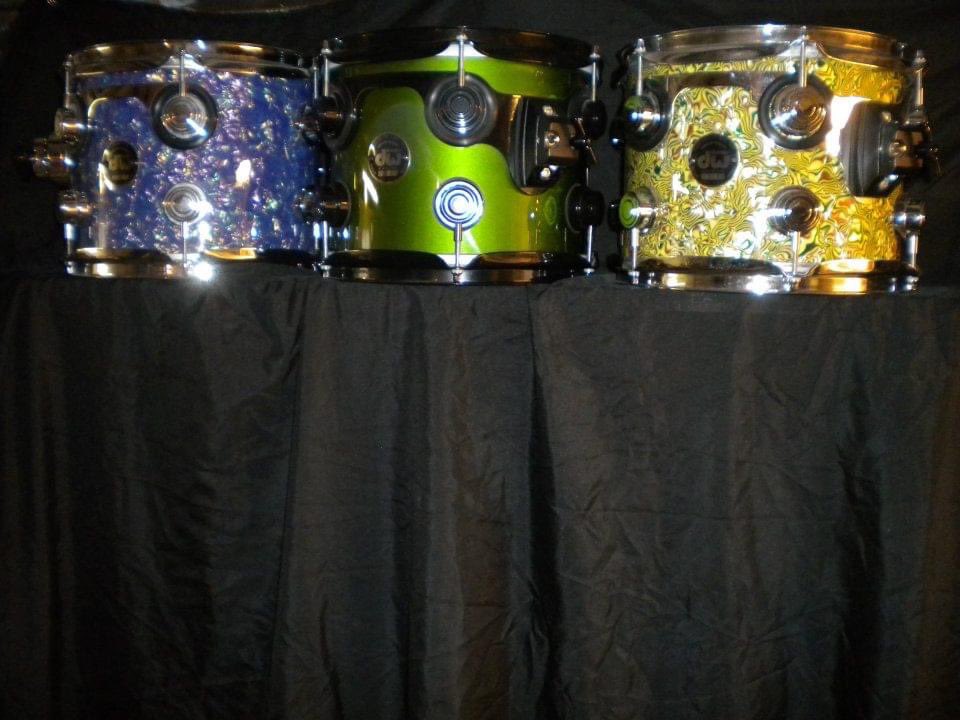 Trying to decide which kit to take out, once we start playing again. What’s your favorite color? #DWdrums #theinfection #indierock #indie #localmusic