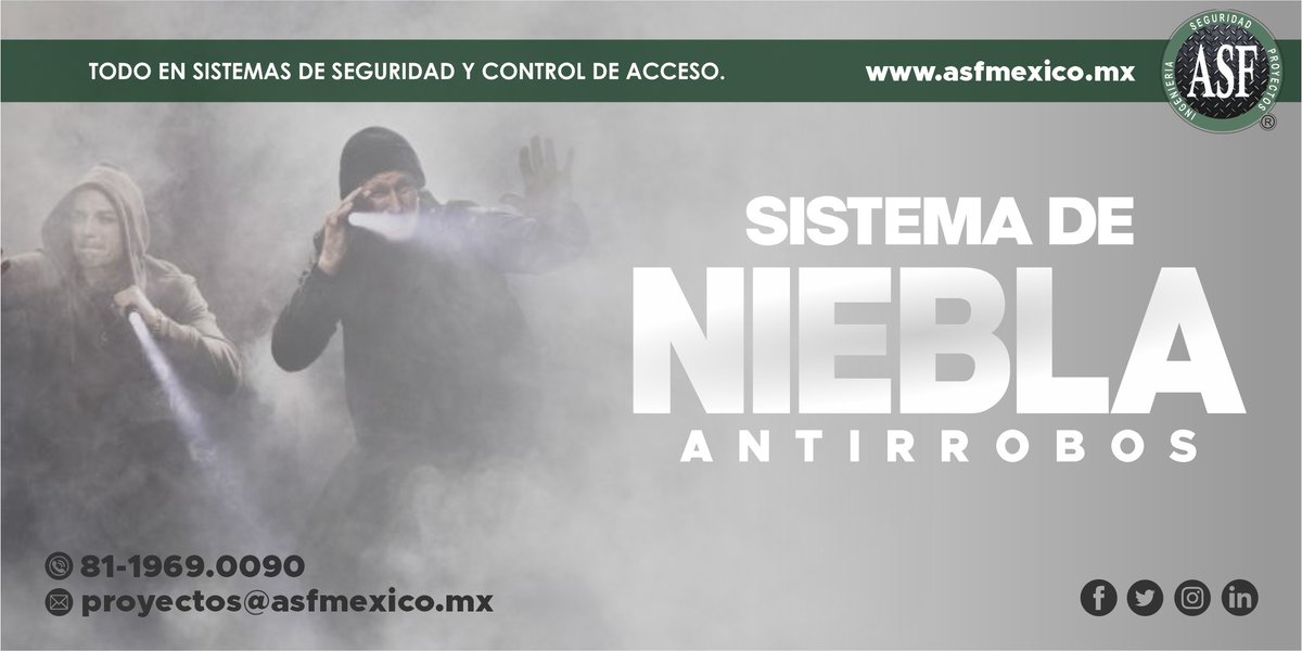 #sistemasdeseguridad #SistemaNiebla #Asf Protege tu negocio o empresa con este #sistemaAntiRobos. Mas información: proyectos@asfmexico.mx Conoce mas productos y servicios. asfmexico.mx