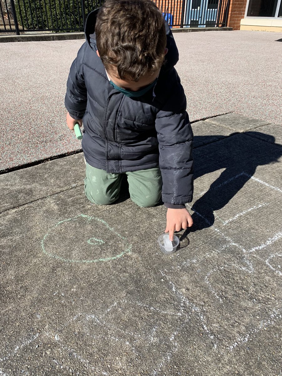 Studying Forms of Matter this week and students are experimenting and observing different elements that change forms.   This scientist knows heat from the sun warms and melts ice into a liquid , but naturally wanted to know if the cold air will help it stay solid