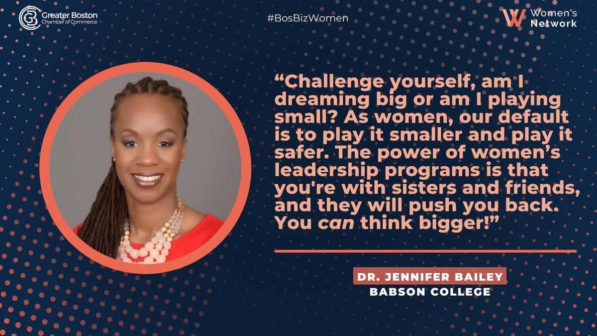 Women's Network (@bosbizwomen) on Twitter photo An important reminder from Dr. Jennifer Bailey of <a href="/babson/">Babson College</a>:
YOU are the CEO of your life❗️
As you craft your own career journey, ask yourself:
➡️Am I acting entrepreneurially?
➡️Am I dreaming big?
➡️Am I thinking outside the box?
#PinnacleAwards #bosbizwomen An important reminder from Dr. Jennifer Bailey of <a href="/babson/">Babson College</a>:
YOU are the CEO of your life❗️
As you craft your own career journey, ask yourself:
➡️Am I acting entrepreneurially?
➡️Am I dreaming big?
➡️Am I thinking outside the box?
#PinnacleAwards #bosbizwomen