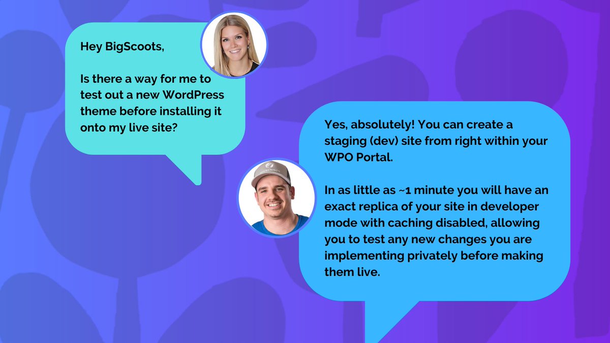 Did you know...💭

As a Managed #WordPress client with #BigScoots you have access to staging site capabilities from right within your WPO Portal?🔥

To learn more about this feature, check out our detailed blog post or reach out to a member of our team!

🔗bit.ly/36oc7jk