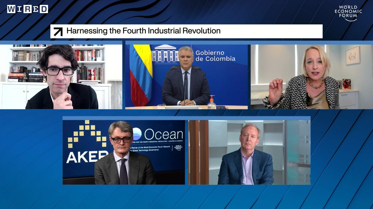 "Sustainability is the new Digital . . .Companies who embrace both Technology and Sustainability are 2.5x more likely to be tomorrow's leaders”. <a href="/JulieSweet/">Julie Sweet</a> on #WEF21 panel w/<a href="/IvanDuque/">Iván Duque 🇨🇴</a>, <a href="/JonEriksen/">Jon Øyvind Eriksen</a>, <a href="/BradSmi/">Brad Smith</a>. led by <a href="/nxthompson/">nxthompson</a>. bit.ly/3ag8E7w #DavosAgenda