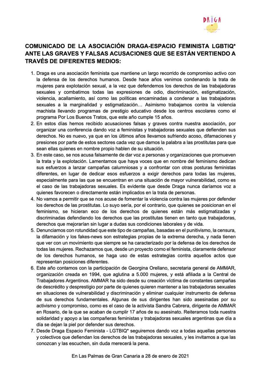 Todo nuestro apoyo a las compas de #Draga 💪🏾 que llevan años luchando contra la #ViolenciaMachista y defendiendo los derechos de TODAS las #mujeres

#feminismosincensura #TaguriLibre