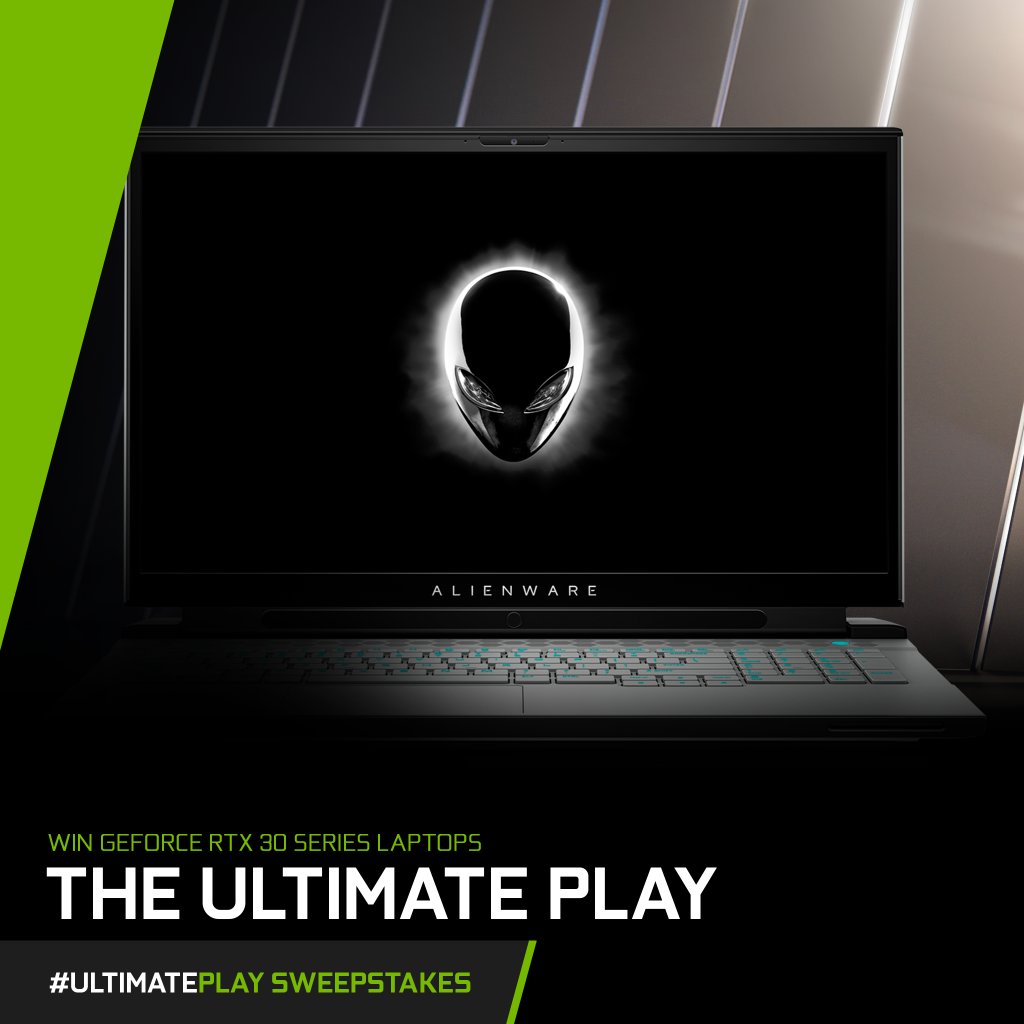 Das heutige #UltimatePlay Laptop Spotlight: Das #Alienware m17 R4:
  
⚪ NVIDIA GeForce RTX 30 Series GPU
⚪ 360 Hz Display
⚪ 2933 Mhz DDR4 Speicher
 
Um die Chance zu haben, dieses Notebook zu gewinnen, RT und verrate uns dein Lieblingsvideospiel mit dem Hashtag #UltimatePlay!