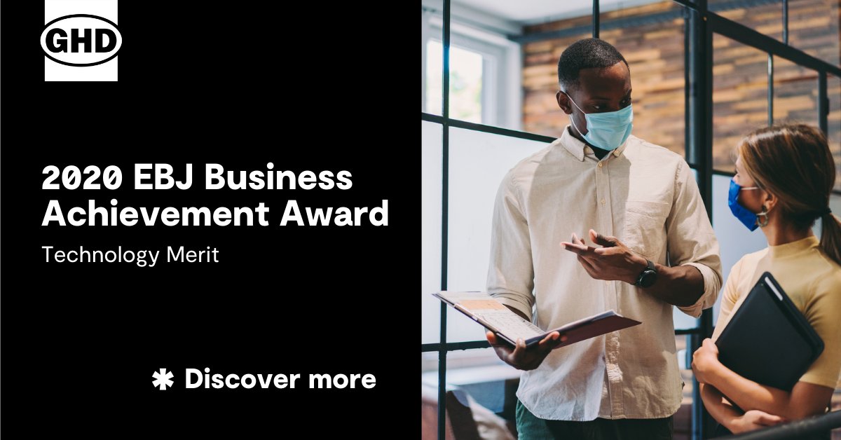 GHD_NAmerica's tweet photo. GHD was recognized by the Environmental Business Journal with a 2020 Achievement Award for Contact Connect™. Our real-world contact tracing solution received a Technology Merit for helping employers manage physical distancing protocols. https://t.co/oqrb4bSVkU https://t.co/1uaOOAFR65