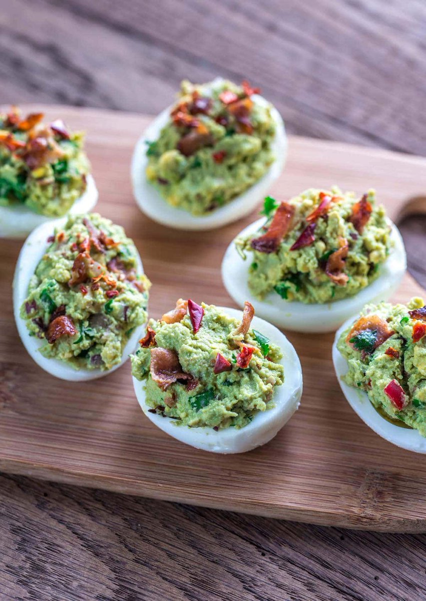 WellnessMama's tweet photo. Bacon Guacamole Deviled Eggs via #peaceloveandlowcarb
https://t.co/27z9rU0Wrr
#eggs #deviledeggs #lowcarb #baconrecipes #thursdayvibes https://t.co/PclfBboV2V