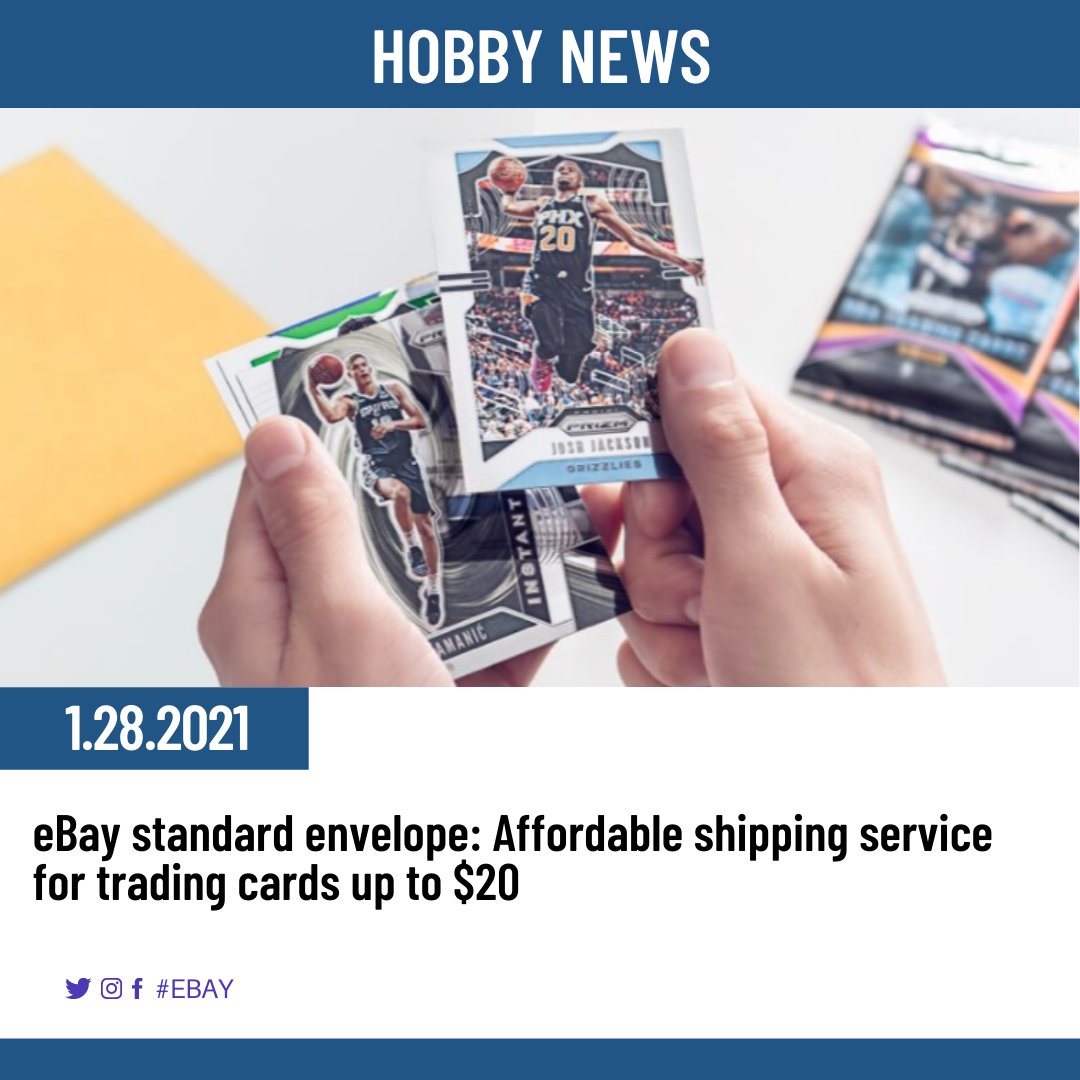 Heads up! eBay has introduced a new shipping option for trading cards! Will this change the way you buy and sell your cards on eBay?

eBay standard envelope: Affordable shipping service for trading cards up to $20
eBay.com pages.ebay.com/ebaystandarden…

#ebayshipping