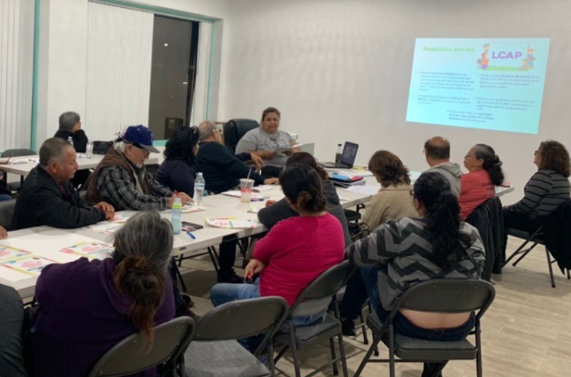DoloresHuertaFD's tweet photo. #DHFThrowbackThursday to Community Organizer Lulu providing Local Control and Accountability Plan (LCAP) training in 2019 to #SangerVecinos so that they may better understand their rights as parents and community members in their local school districts. https://t.co/KM0DGXuKob
