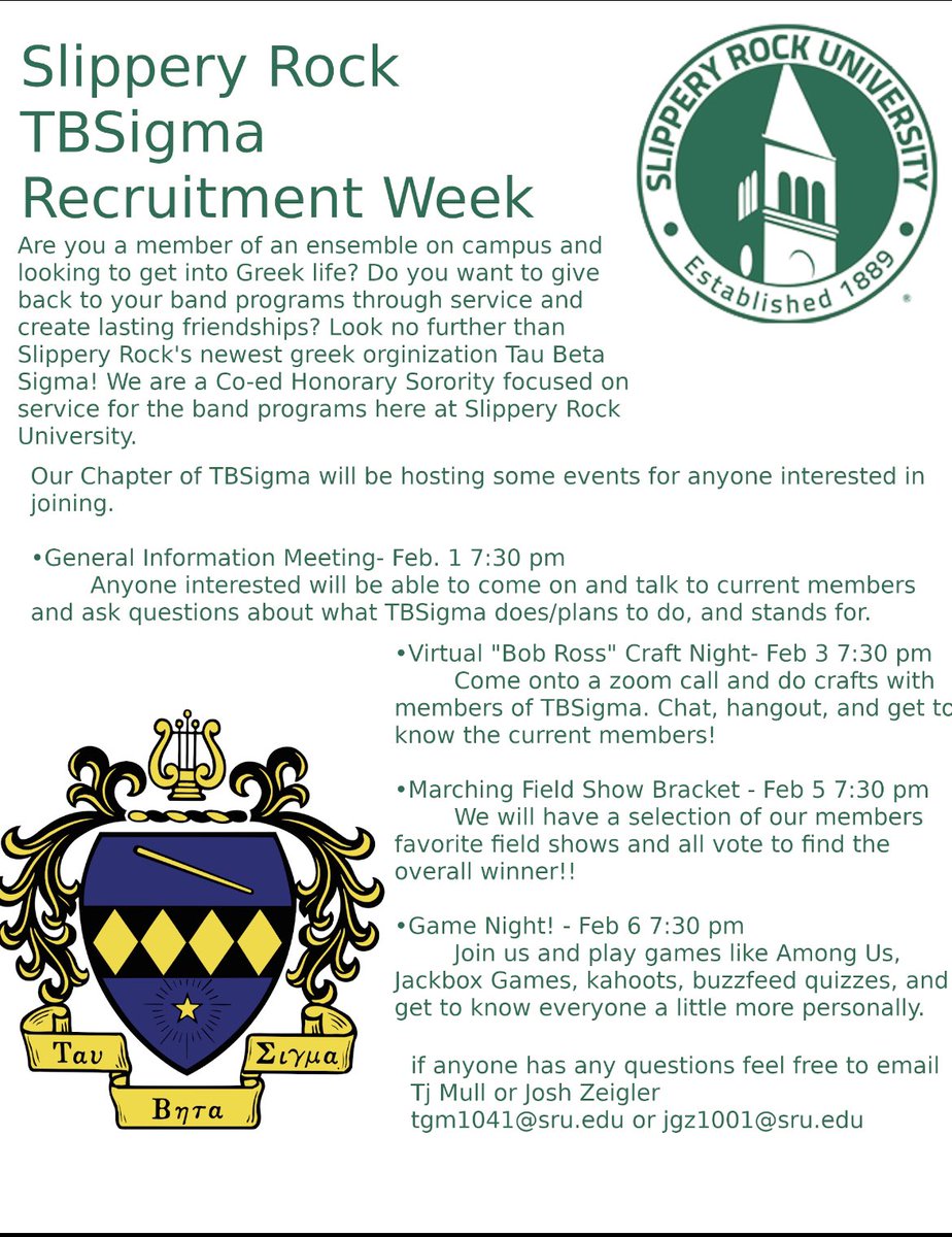 Our recruitment activities are right around the corner! Come join us to find out about all of the great things our chapter has to offer!