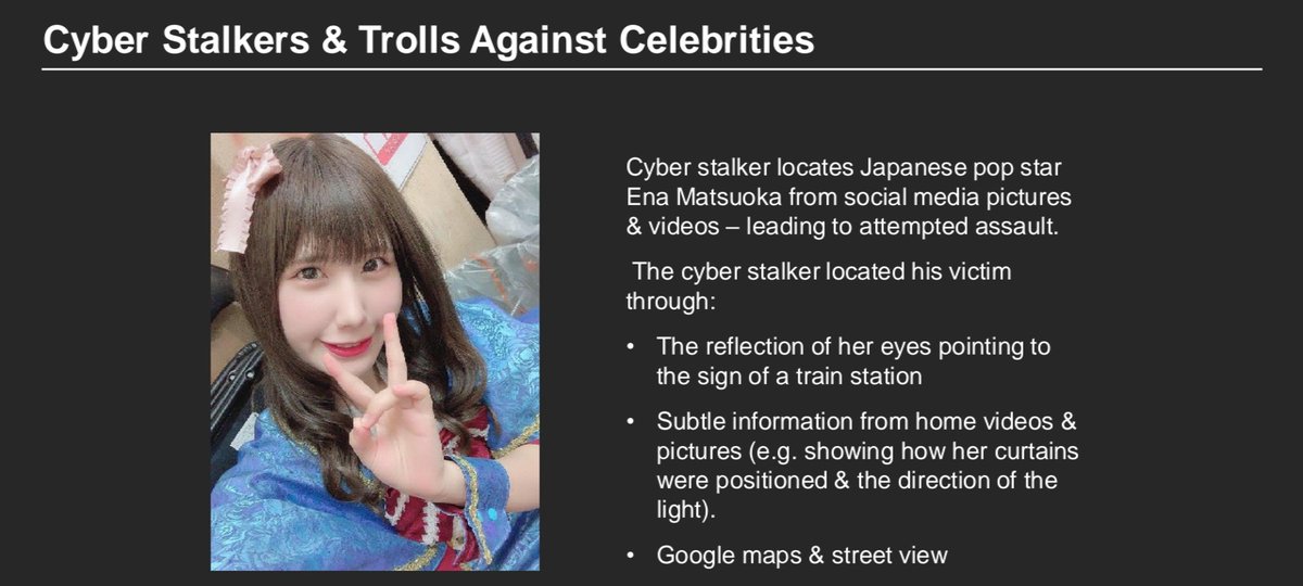 Social exposure will inevitably lead to security & personal info leaks, especially when the HVT is not aware of essential security guidelines.And although the example below is rare, there are many other, more explicit leaks, on a topic that is otherwise basic  #OPSEC practice