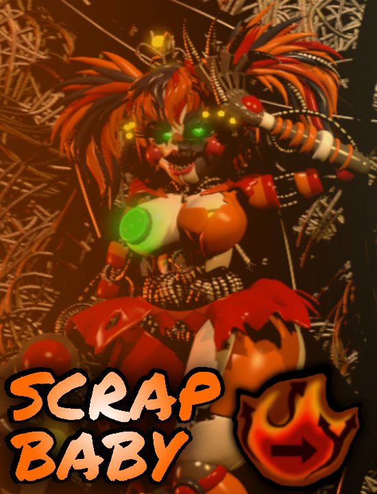 Made some Scrap Baby images based on her pose in the official FNAF Coloring...