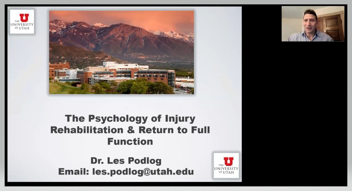 Great to have @UofU_HK Dr. Les Podlog talk at our @WSUKines seminar today on 'The Psychology of injury Rehabilitation and Return to Full Function.'