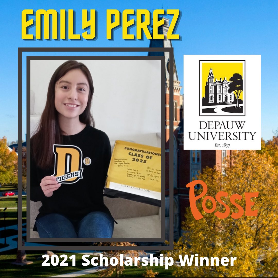 GWHS_Patriots's tweet photo. Congrats to our 2021 Posse scholarship winner Emily Perez. Posse chooses a small, diverse group of students every year to attend one of their partner institutions on a full-tuition scholarship. Emily will be attending DePauw University this fall to study business administration. https://t.co/T8N2ODWD6H