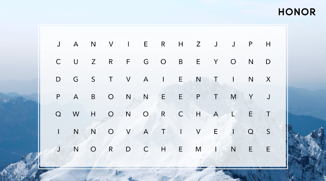 Honor_FR's tweet photo. Nos soirées en 2021:  On ressort les mots mêlés, et pour la peine, on vous fait gagner des cadeaux ! 

👉Follow @HONOR_FR
🔄RT le concours
💬 Réponds à ce tweet avec le slogan HONOR caché dans la grille! 

En jeu: la #HONORGSPro ! https://t.co/JkGyLPTt3n