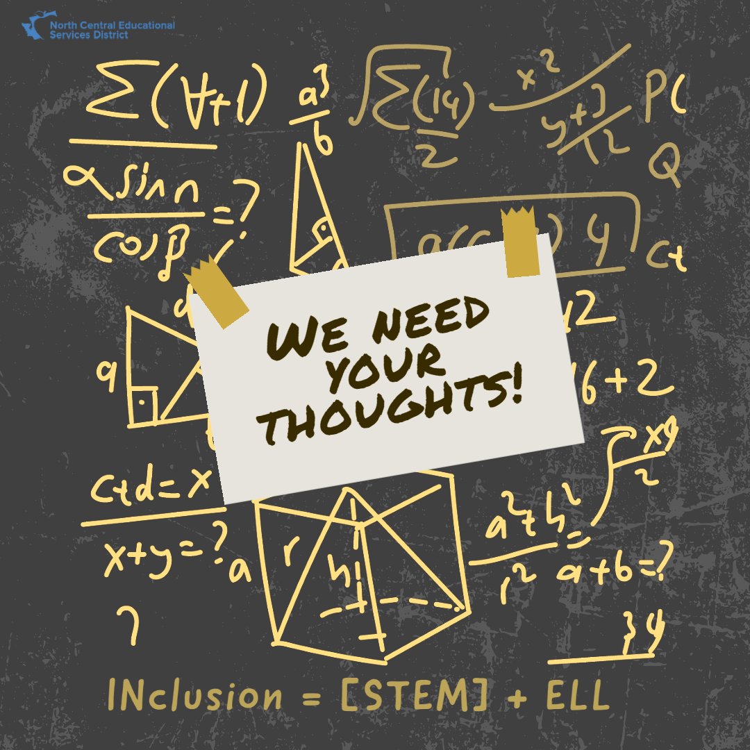 Secondary Math, Science and ELL teachers: we're supporting the <a href="/EvergreenStCol/">The Evergreen State College</a> Mentors-First project. We need your perspective about ELL students in STEM! 
10 minute survey:
- Math/Science teachers: bit.ly/2YkVPDy 
- ELL teachers: bit.ly/2YkVPDy 
<a href="/LindholmKate/">Kate Austin</a>